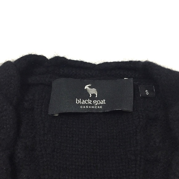 Black Goat 100% Cashmere Cable Knit Sweater S - Picture 6 of 8